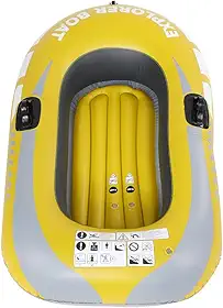 Barco inflável de pvc com duas montagens de remo, caiaque inflável resistente de 0.3mm para 1 pessoa, barco de ar a remo para pesca