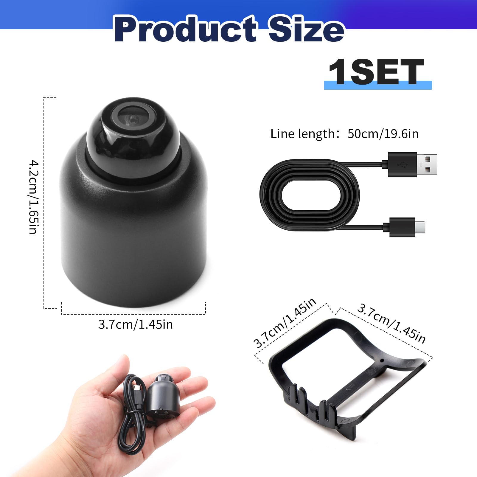 Mini Camera sans Fil Invisible 1080P Vision Nocturne Caméra Surveillance Grand Angle 140° Détection de Mouvement Enregistrement à Distance