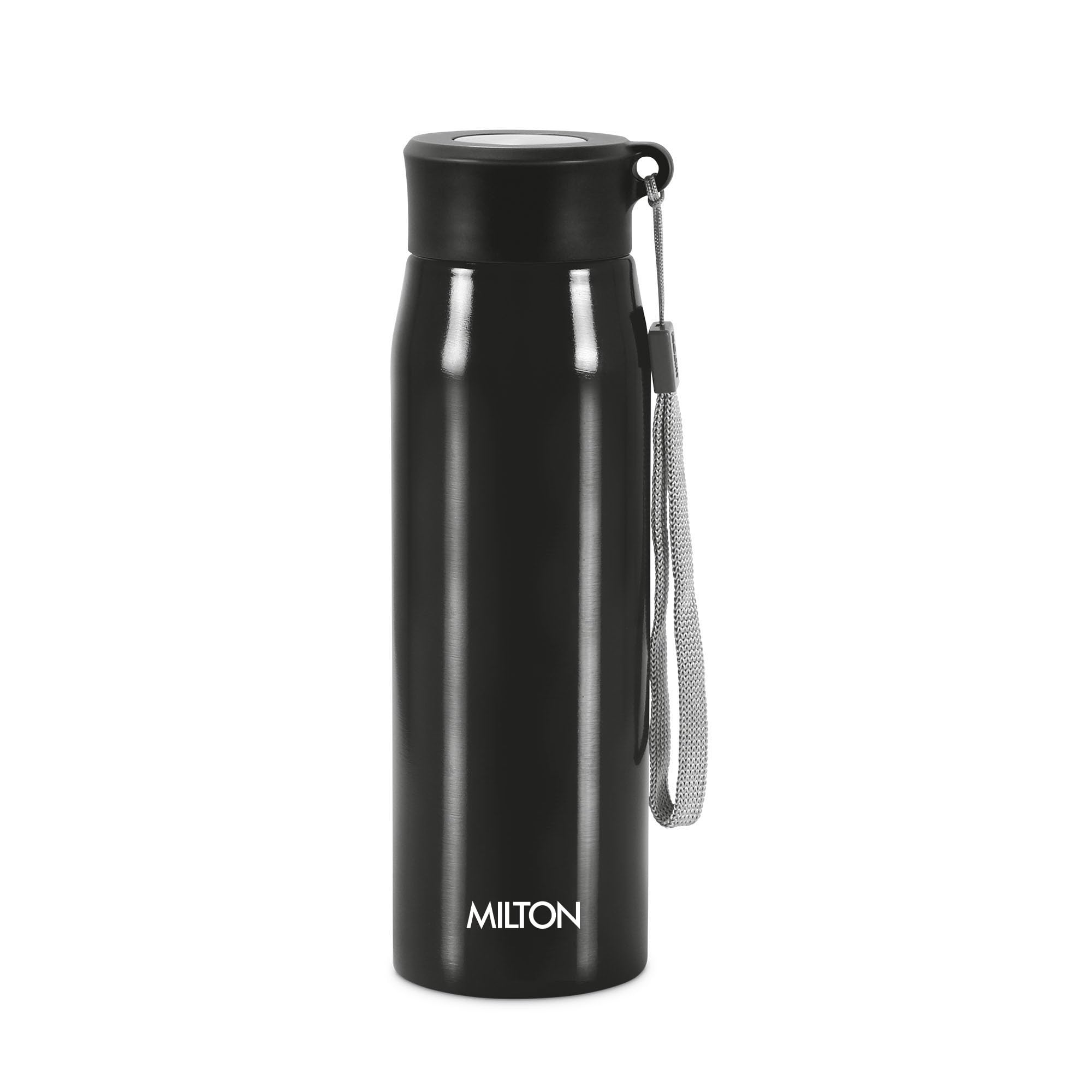 MILTON Handy 650 Stainless Steel Sipper Water Bottle 690 ml, Single Walled, ISI Certified I Leak Proof Lid, Rust Proof I For School, Office, Gym I Black