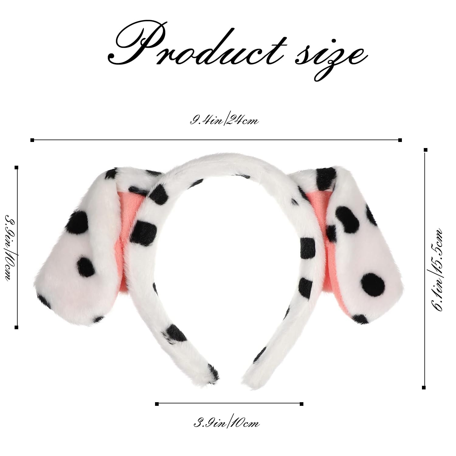 RmKbe Dalmatian Headband Puppy Ears Headband Cartoon Animal Hair Hoop Halloween Cosplay Hair Accessories for Women - Image 2