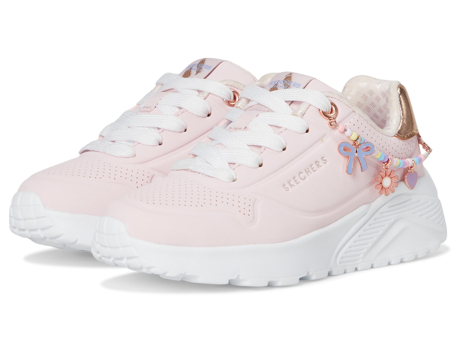 Girls Uno Lite- Charming Lite with Charm Bracelet Detail - Low Top Lace Up Shoes for Kids