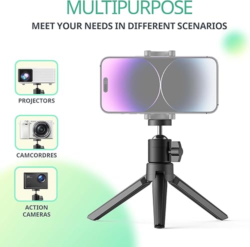 Miniatura 5 de YOTON Soporte para trípode: cabezal de bola giratorio 360 para mini proyector portátil y cámara