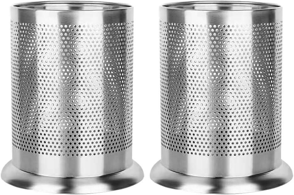 TIDTALEO 2pcs Straw Organizer Silverware Drying Rack Straw Storage Baskets Spoon Holder Cup Metal Chopsticks Silverware Cutlery Basket Multifunction Stainless Steel Cutlery Box, 16x12.3cm