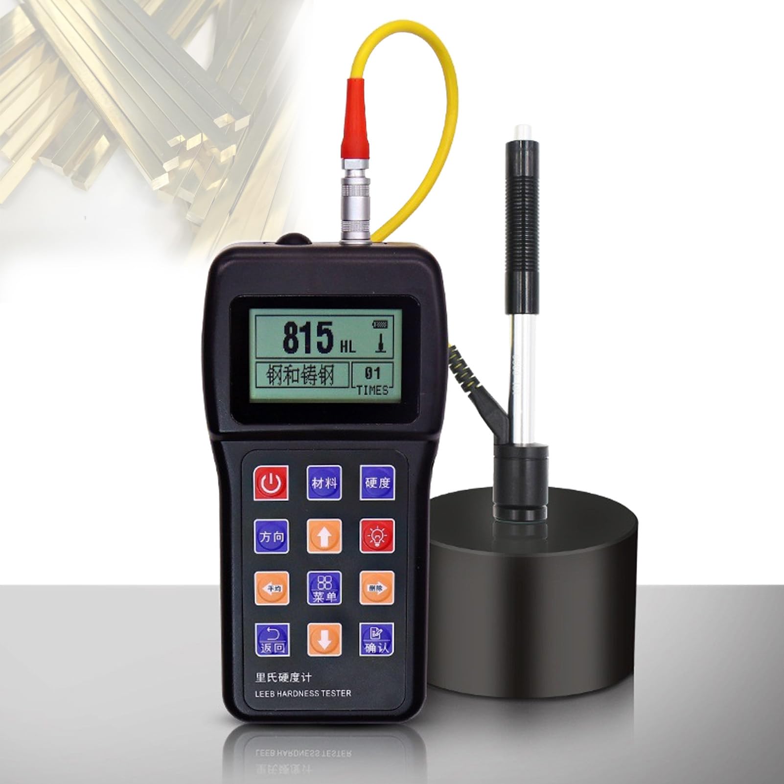 Leeb - Medidor de dureza, durómetro digital de metal con pantalla LCD a color para medición de 360°, para acero, aleación de aluminio, aleación de zinc, cobre