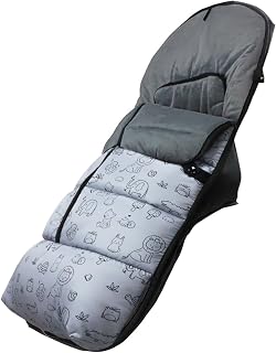 Various - Saco Silla Paseo Universal, Saco de Carro Bebé Invierno Impermeable y Transpirable Cabezal Ajustable Unisex (Animales Gris)