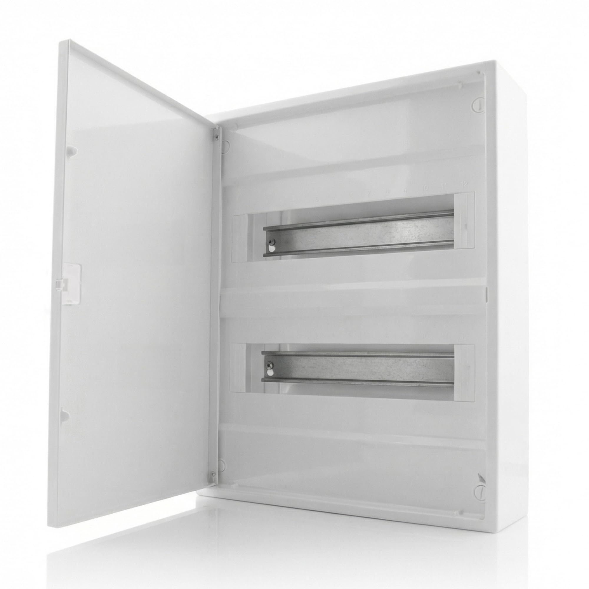 Intratec ALPHA Sicherungskasten Aufputz 2 reihig – Verteilerkasten Aufputz für 24 Module mit weißer Tür für einfache Installation Zuhause & Gewerbe – 377 x 310 x 96mm
