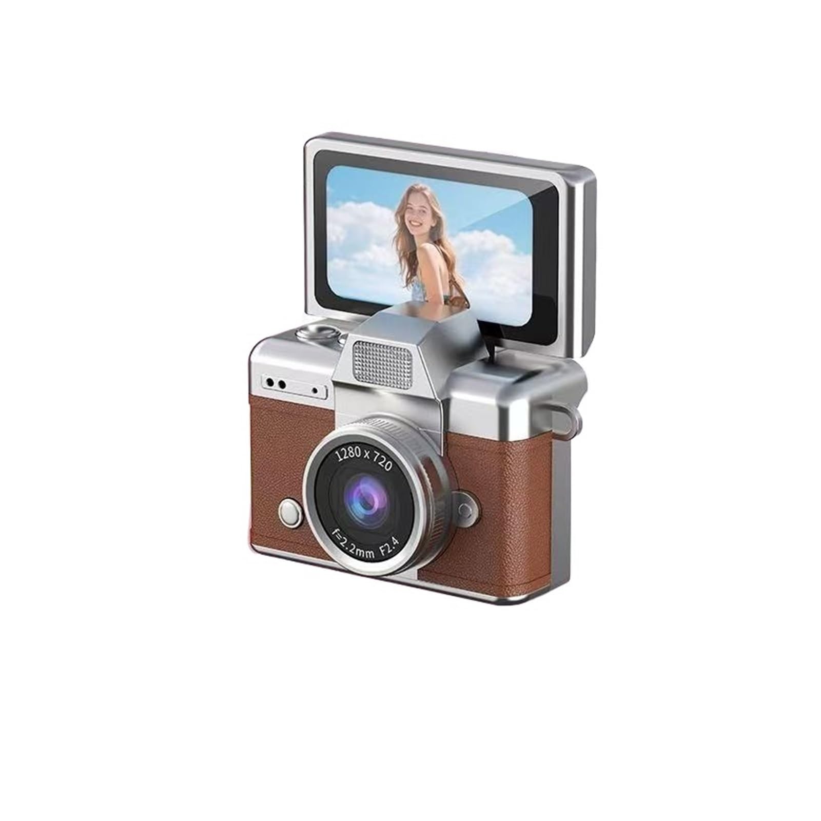 Retro Style Mini CCD Camera with Flip Screen & Neck Strap, Portable Sports Camera for Outdoor Travel Vlogging Photography Gift-image-29