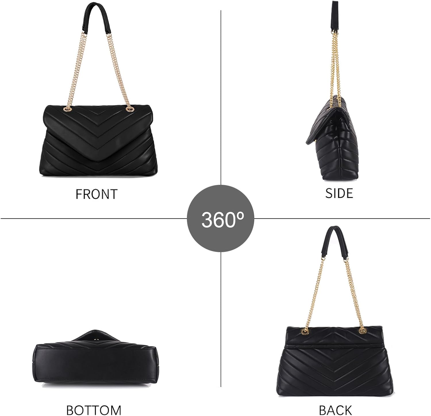 Crossbody Bags for Women, Commuter Soft Handbags and purses for Office, Trendy Shoulder bags with Flap - Image 4