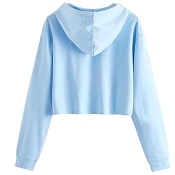 Womens Cropped Sweatshirt Casual Long Sleeve Short Cute