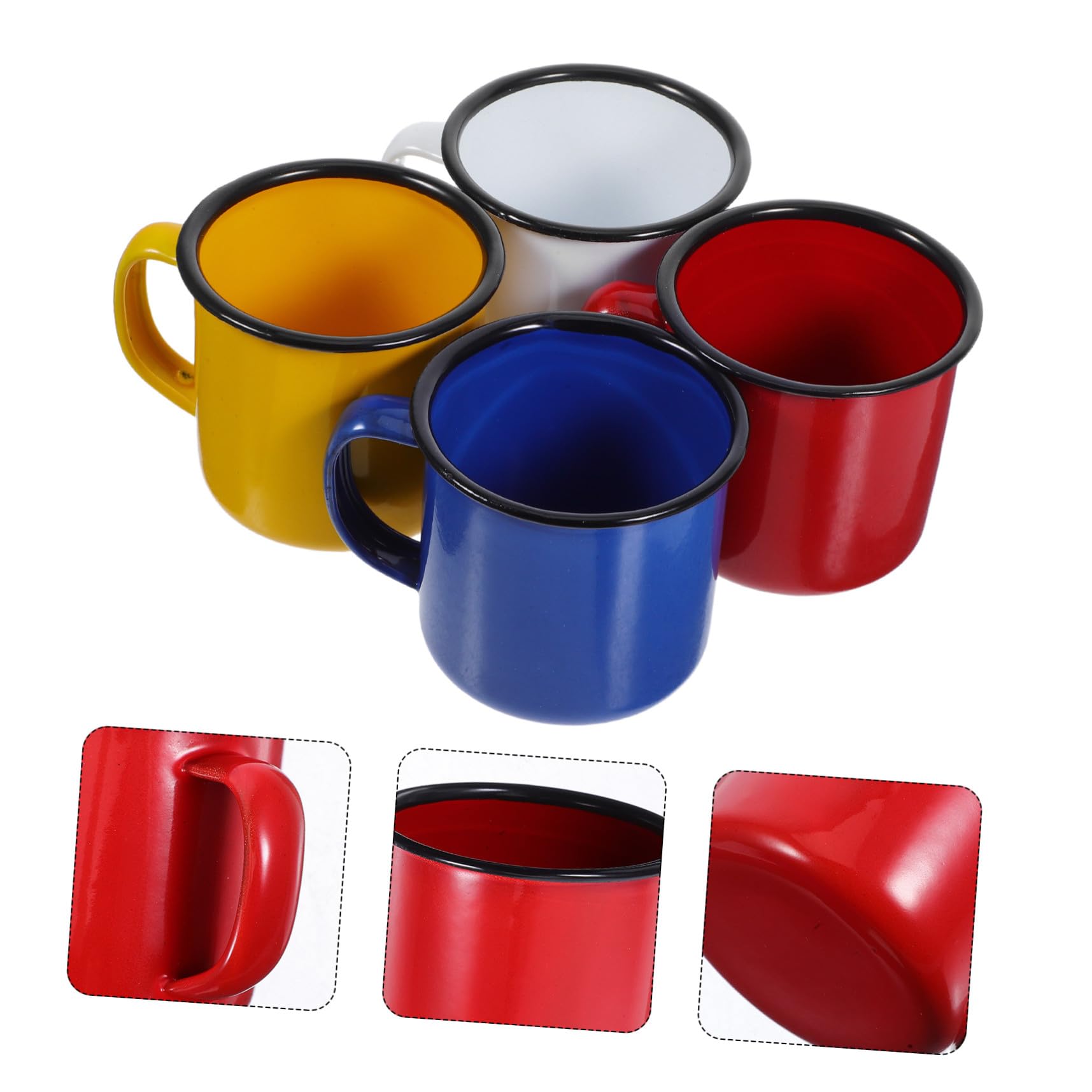 TOYANDONA 4 Stück Emaille Kaffeebecher, Traditioneller Chinesischer Becher