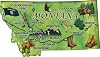 Montana Acrylic State Map Refrigerator Magnet, Approximate Size 3 inch x 1.75 inch