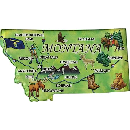 Amazon com: Montana Acrylic State Map Refrigerator Magnet: Home Kitchen
