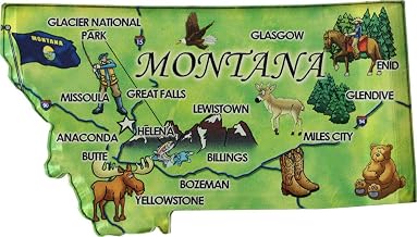 Montana Acrylic State Map Refrigerator Magnet, Approximate Size 3 inch x 1.75 inch
