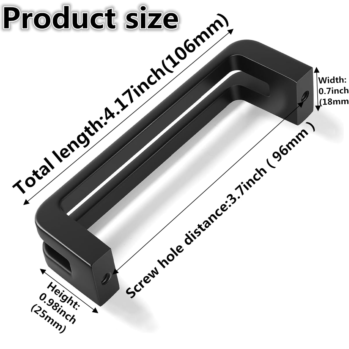 SYZOW 6 Pack Black Cabinet Pulls 96mm Hole Centers Kitchen Cabinet Handles Zinc Alloy Vintage Drawer Pulls - Image 2