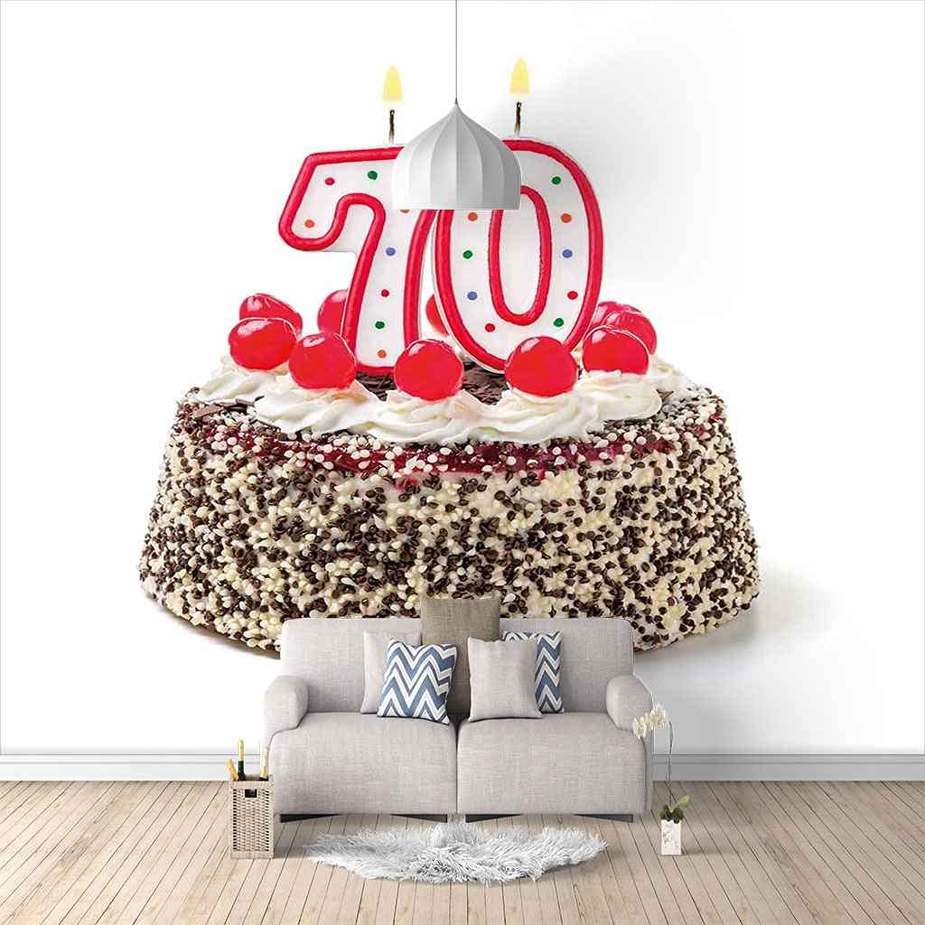 Papier peint gâteau d'anniversaire 200x140 cm pour habiller un mur vide