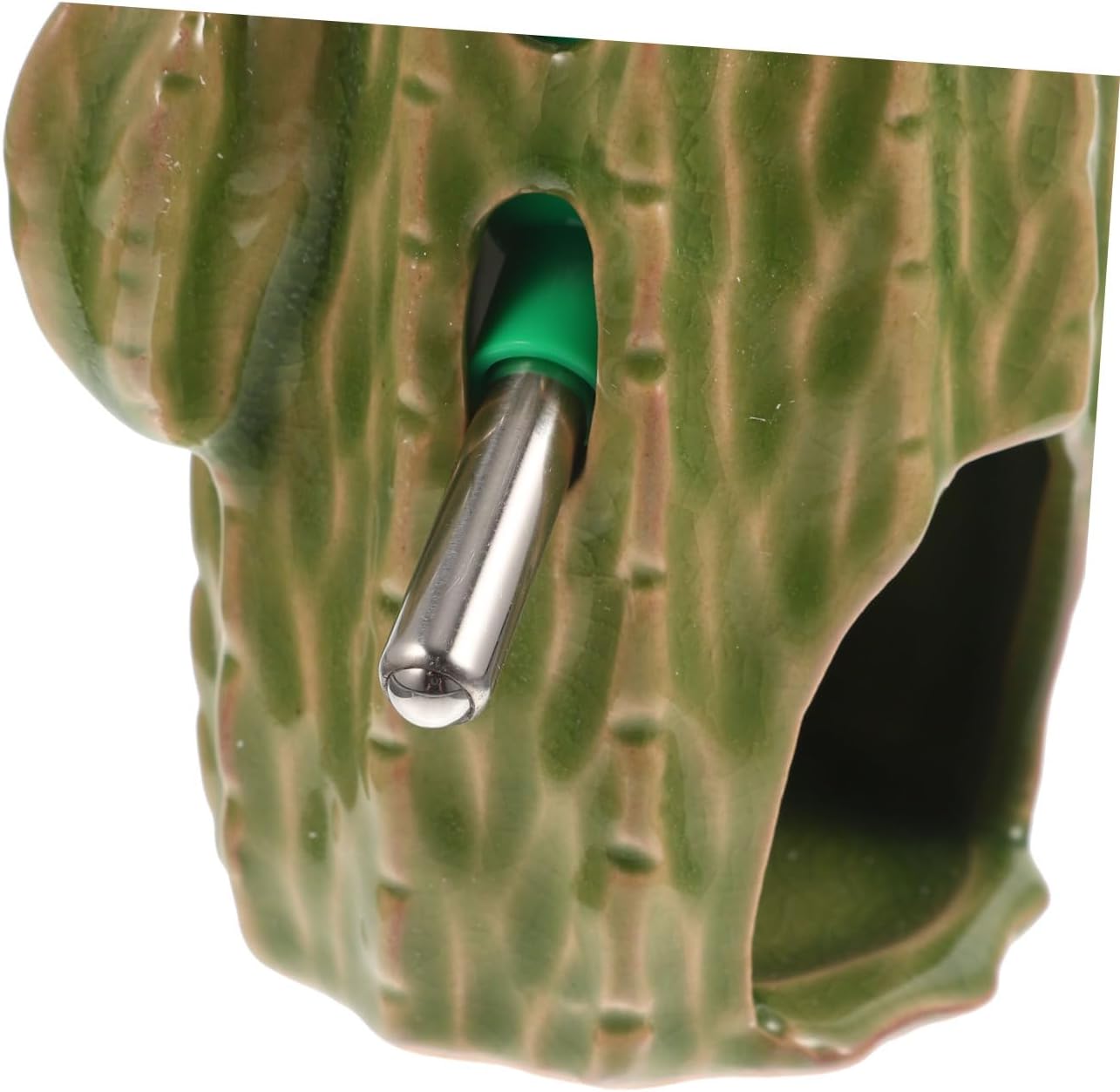 Adjustable Cactus Ceramic Water Bottle Stand for Hamsters 80ML Water Feeder Support for Guinea Pigs and Chinchillas Convenient PET Accessory