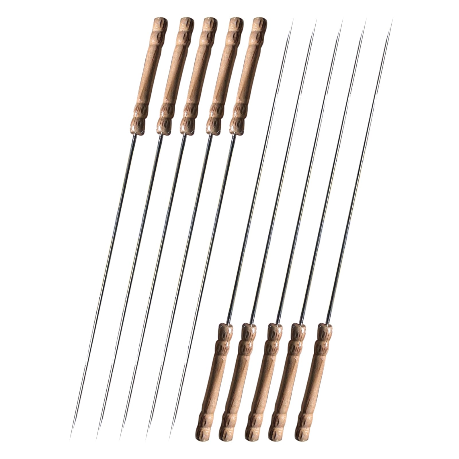 matumou 10/12 Pcs Outdoor Picnic BBQ Barbecue Skewers Roast Stainless Steel