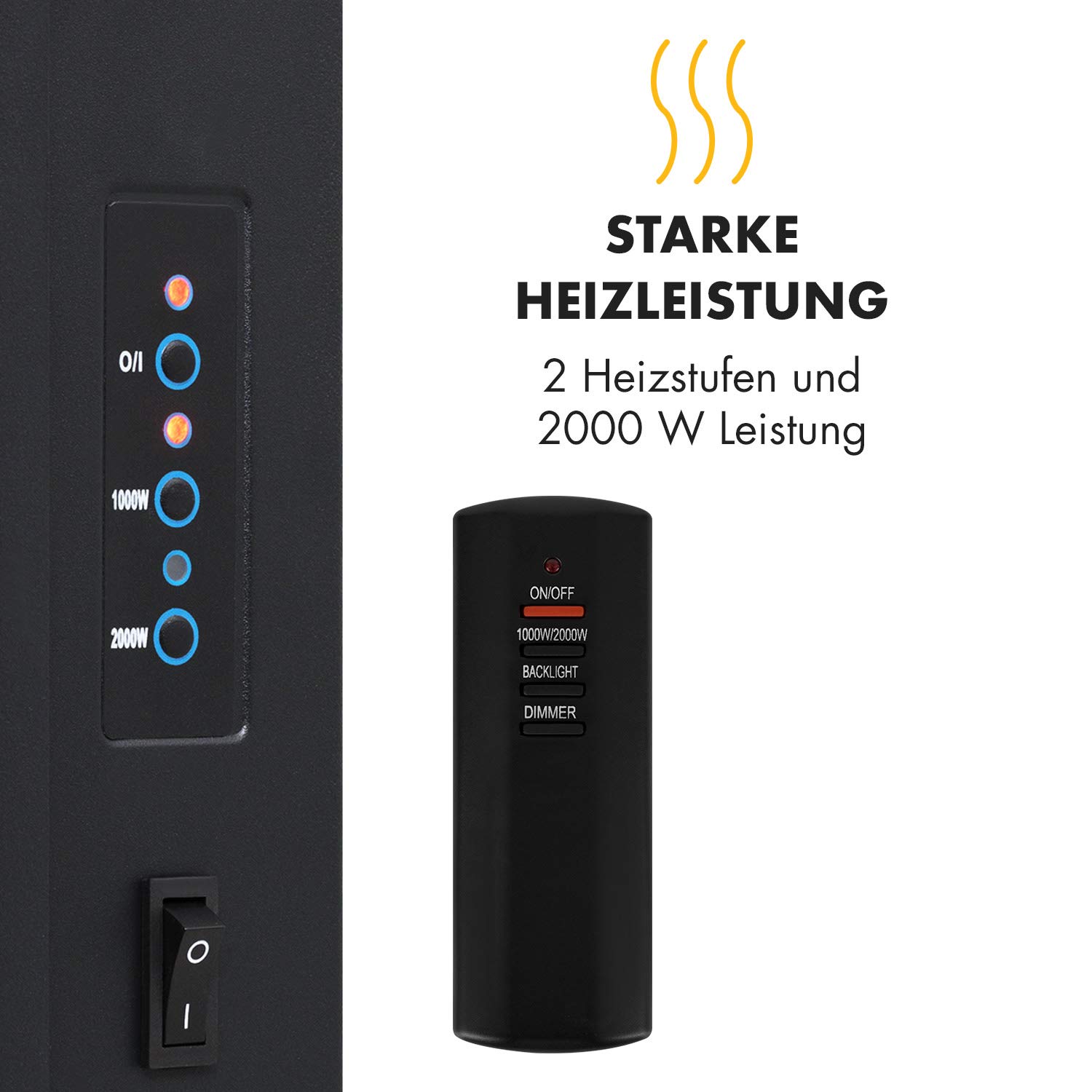 Klarstein Lausanne Long Electric haard | Vermogen
