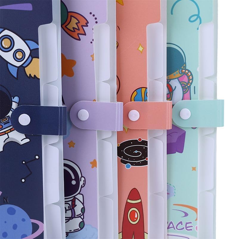 Miniatura 6 de Carpeta de archivo con 5 bolsillos  Astronauts Universe Space Rocket Space Nave Carta A4 Acordeón Expandible Archivo Organizador de Documentos