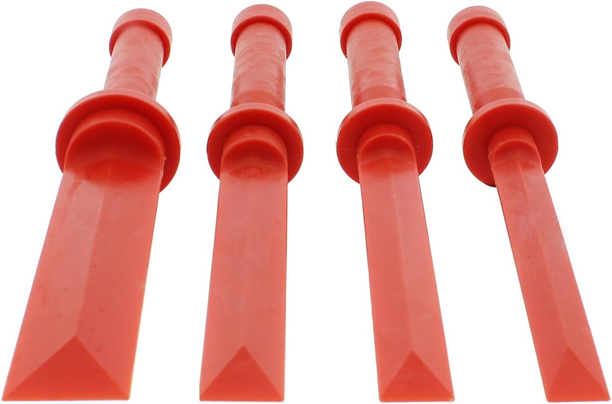 ABN Plastic Chisel 4-Piece Set of 3/4in, 7/8in, 1in, 1-1/2in – Scraper Remover Tool Kit for Adhesive, Caulk, & More