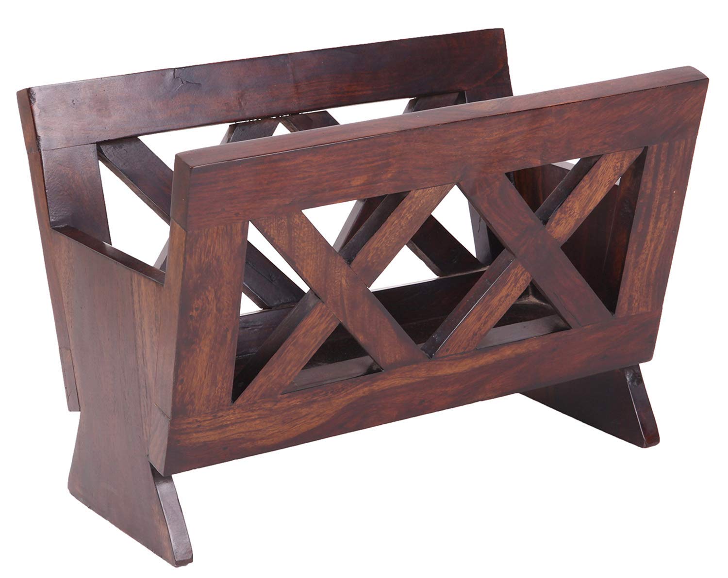 MIKA Solid Wood Magazine Rack Walnut Finish-image-27