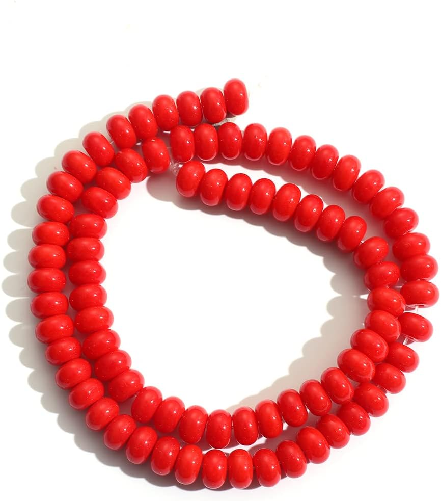 5x8mm Natural Rondelle Stone Beads Red Coral Semi Precious Abacus Beads Handmake Gemstone for Jewerly Making DIY Bracelet Necklace - Image 3