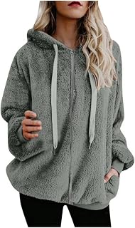Strungten Womens Polar Fleece Thick Thermal Casual Coat Stylish Tunic Jacket Ultra Warm Thermal Jacket High Performance Winter Jacket Comfortable Heat Basic Jacket for Women