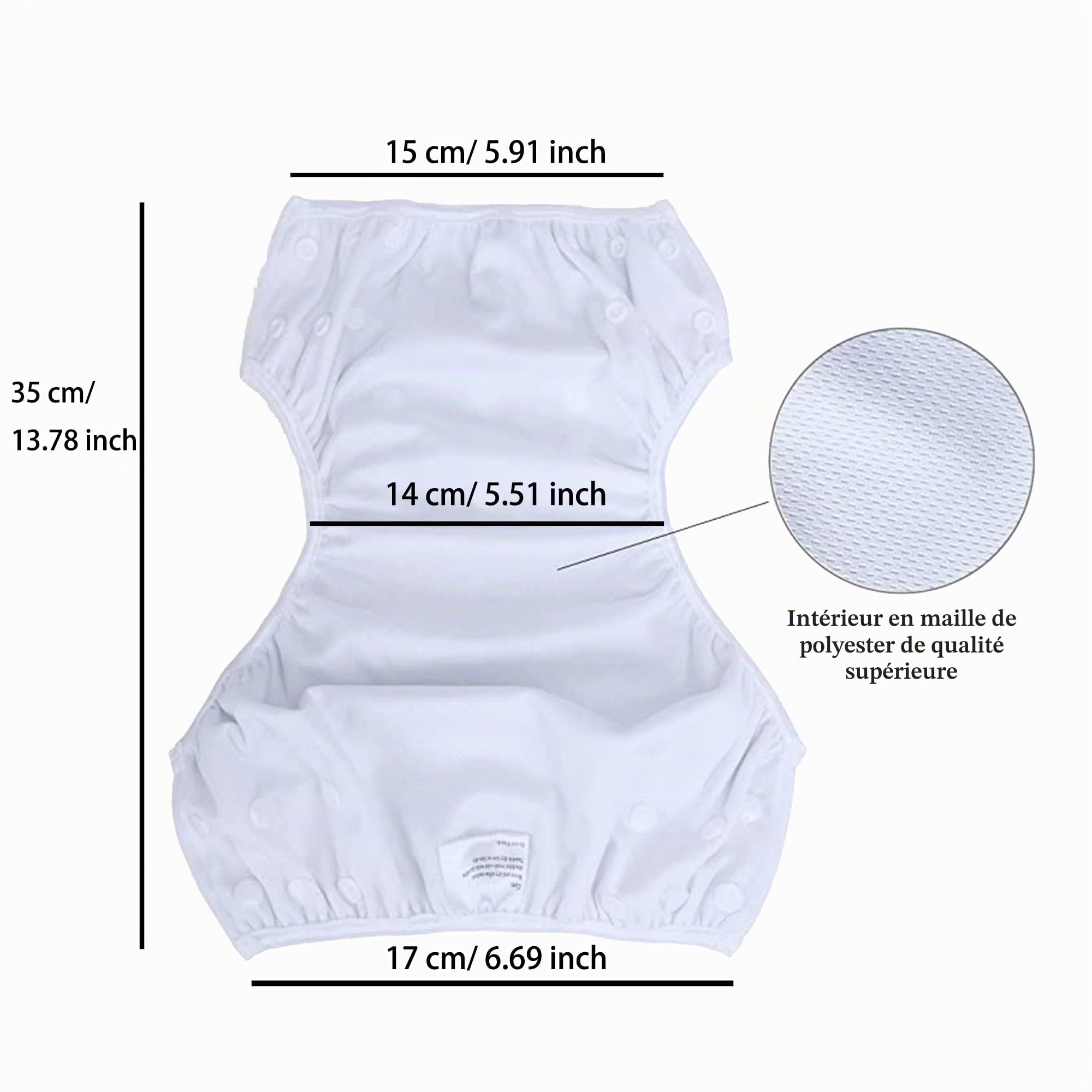 Couches de Bain Réutilisables Bébé Fille Réglable Bébé Couches Lavables Imperméables Lavables Taille Unique Maillots de Bain Ensemble Mignon Piscine Maillots de Bain pour 0-3 Ans