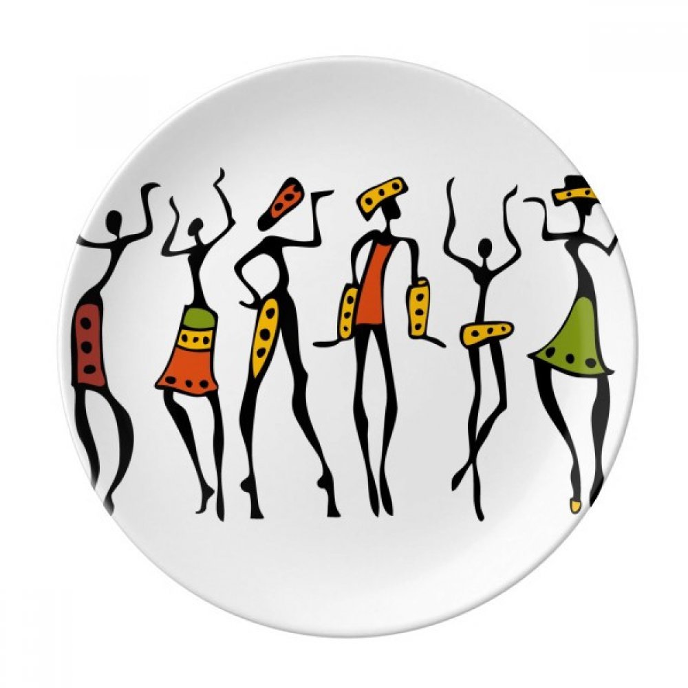 Assiette à dessert porcelaine 20.3cm totem afrique noire vaisselle aborigène moderne