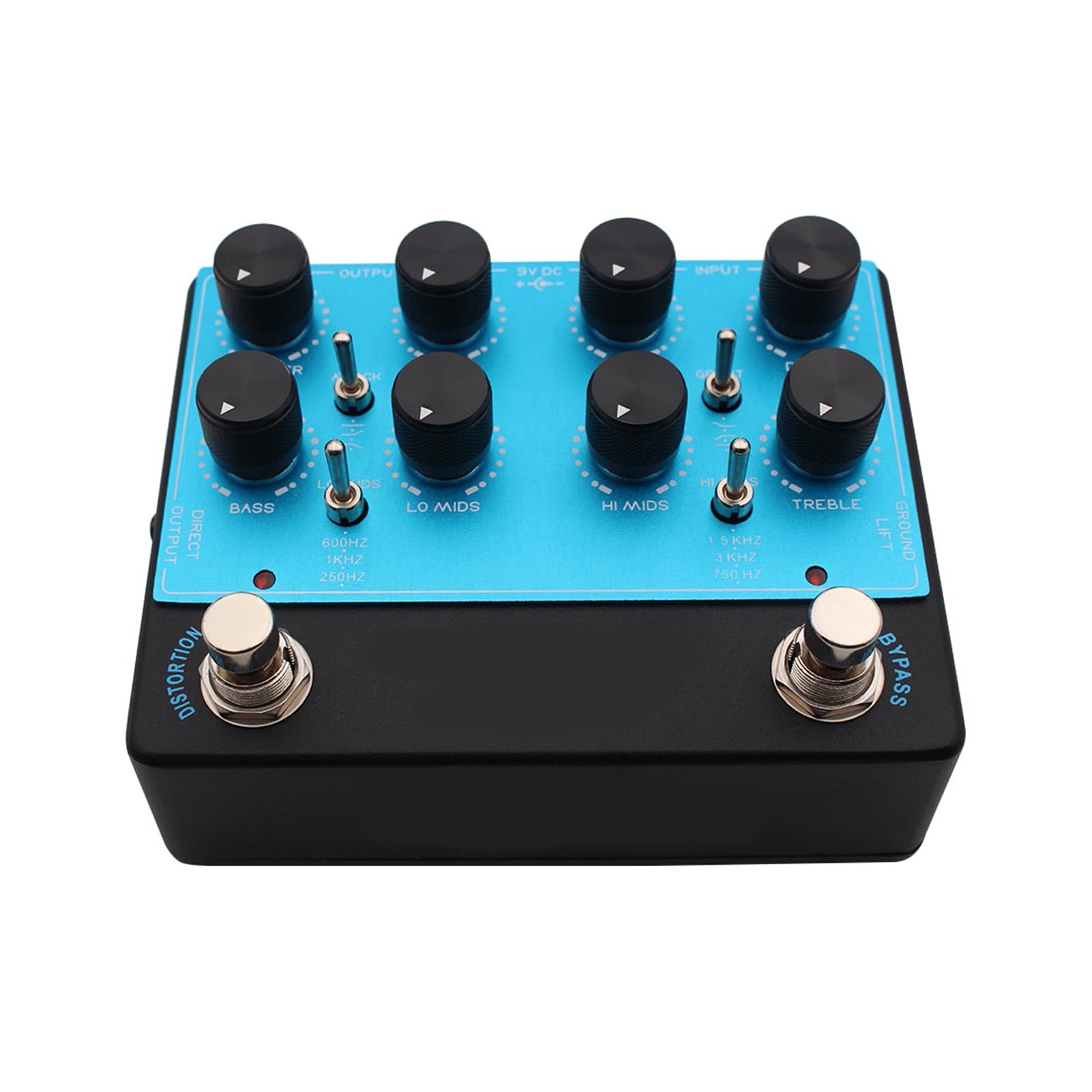 Generic Pedale Preamplificatore per Basso EQ a 4 Bande con Uscita DI Bilanciata e Funzione Overdrive per Musicisti Professionisti 1 unità