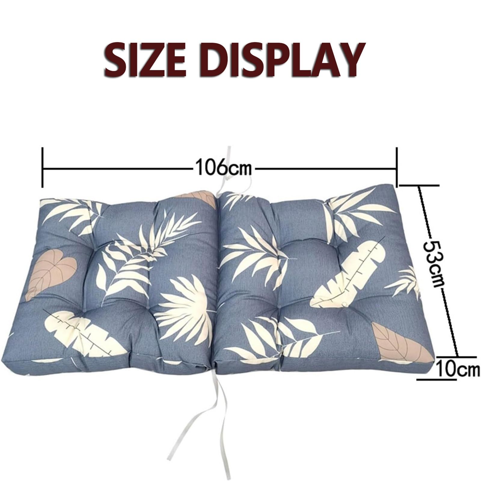 uyeoco Cuscini per sedie da Giardino con Schienale 106x53cm, Cuscini per sedie a Dondolo in Vimini Pezzo con Lacci, per Interni all'aperto(A7)