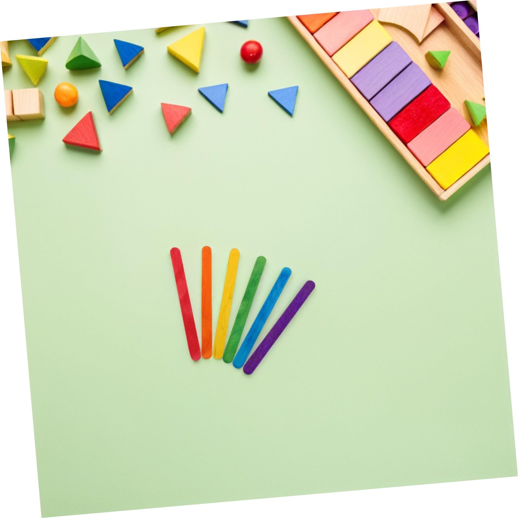 500piezas Materiales de Manualidades para Palitos de Madera para Helado de Colores Palitos de Helado Arcoíris para Manualidades Creatividad Actividades Infantiles
