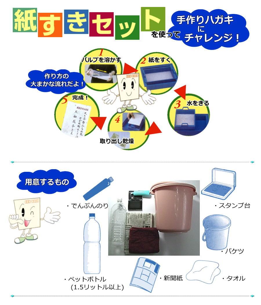 Amazon.co.jp: 紙すきセット（ハガキサイズ）手作りはがき 総合学習