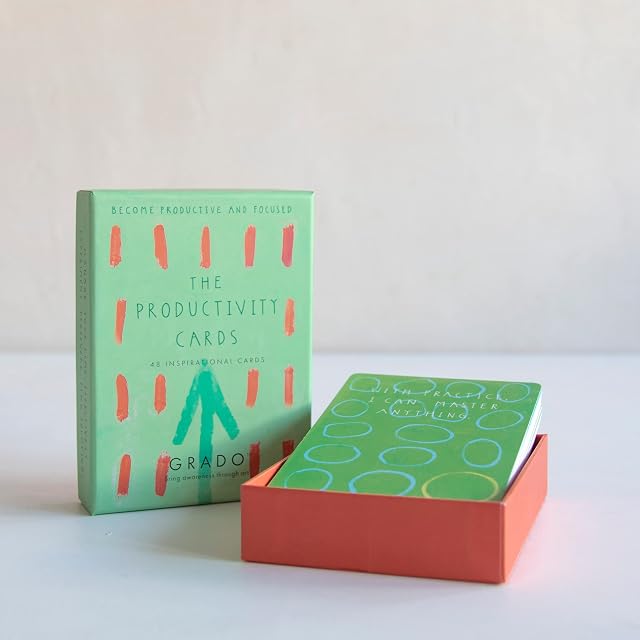 GRADO The productivity 48 Inspirational Cards. Inspirational quotes. Positive affirmation cards. Positive reminders. Achieve your goals. Positive quotes. Motivational cards. Yoga cards. Productivity.