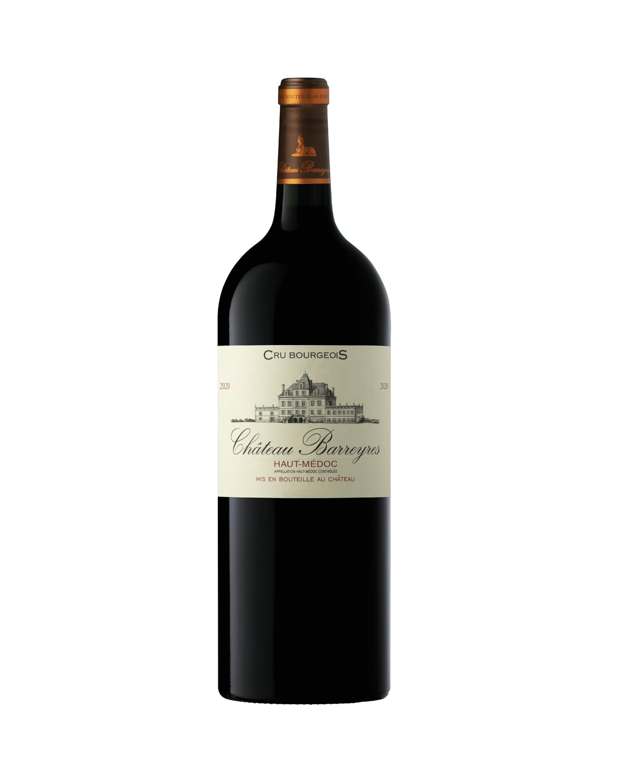 Pack Regalo Caja Madera MAGNUM Château Barreyres AOP Haut-Médoc Cru Bourgeois – Gran Vino Tinto Bordeaux – 1,5L – Magnum elegante, idea regalo prestigiosa