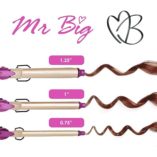 Miniatura 7 de Mr Big - Plancha rizadora extra larga de 1.25 pulgadas – barril de 9.5 pulgadas para cabello largo, varita de cerámica para ondas y rizos de playa,