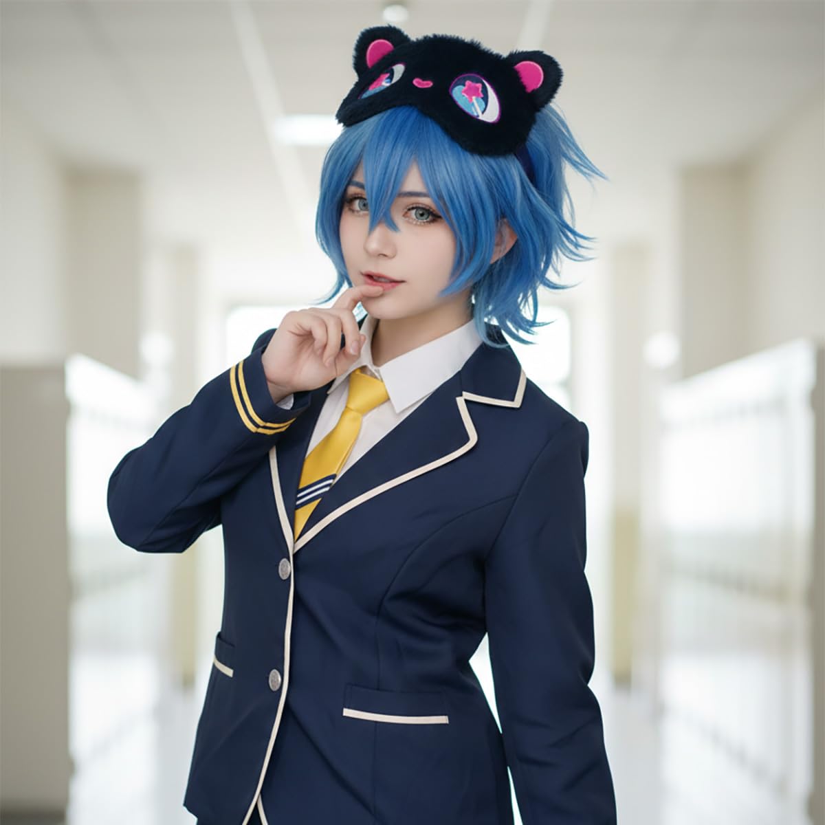 YJacuing Alien Stage Passion Love Series pluszowa maska na oczy, oficjalna maska na oczy anime ALNST na 3. rocznicę, kostium cosplay (Ivan)