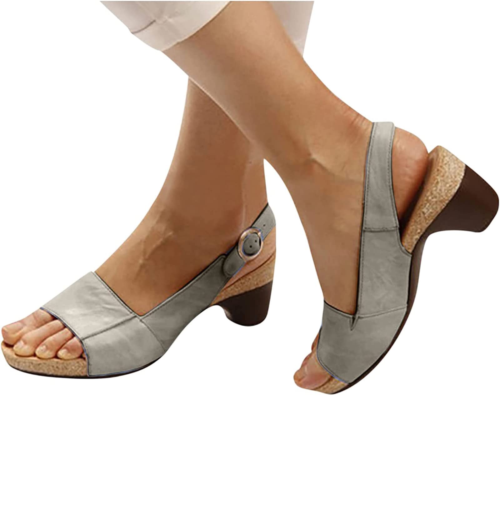 Omirel Women's Silver Orthopedic Sandals For Wedge Ankle Strap Open Toe Summer Sandal Walking Sandals With Arch Support Anti-Slip Breathable Sandal Slip On Flip Flops,,Us7/Eu38