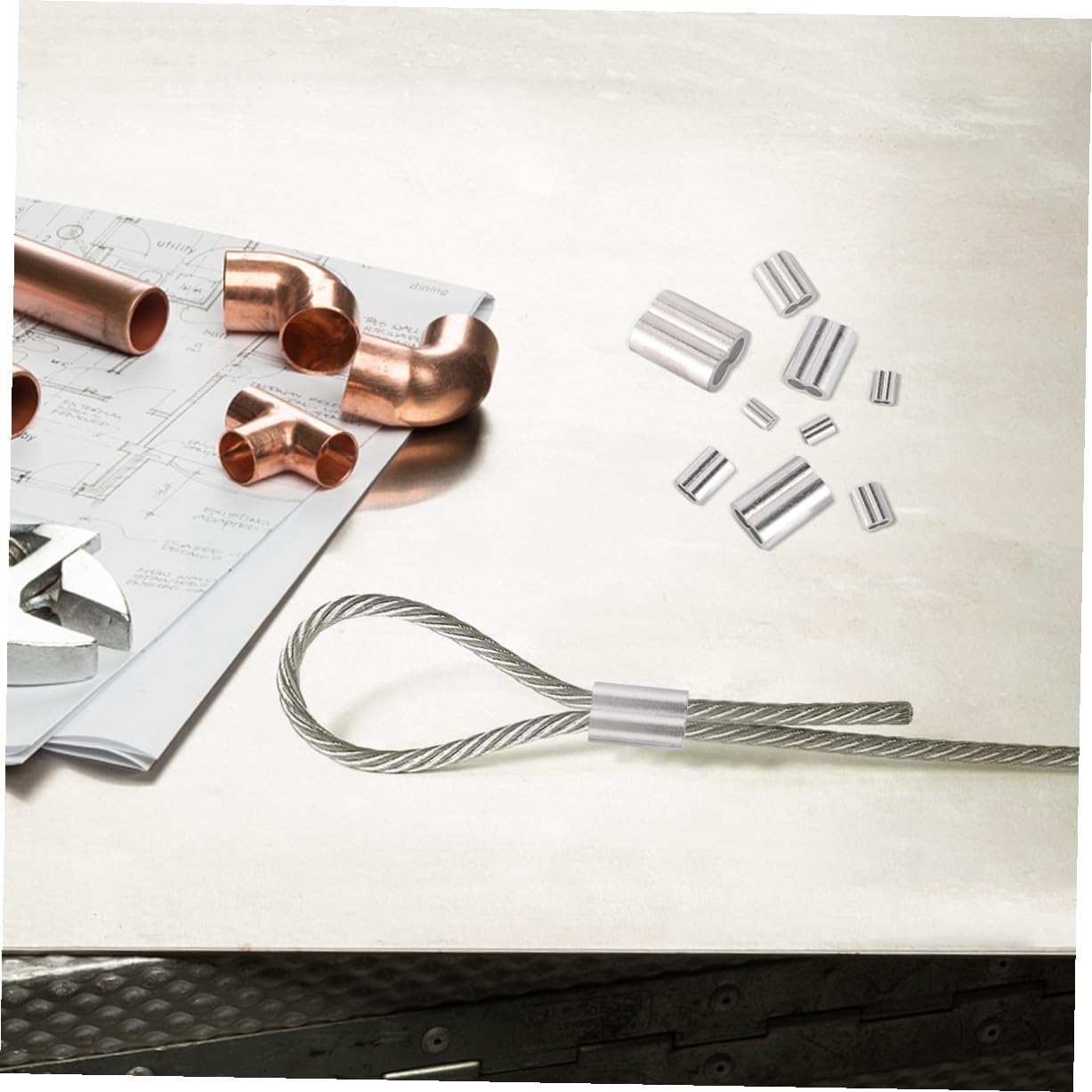 320 pièces Manchons Aluminium à Double pour Câble Acier Sertissage Boucle de Câble Résistant Corrosion Serre Cable pour Travaux Agricoles et Mariage
