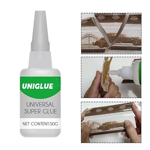 Miniatura 3 de Uniglue - Pegamento aceitoso de alta resistencia para soldadura de plástico, madera, cerámica, metal, súper pegamento universal, seco solo en 6-10
