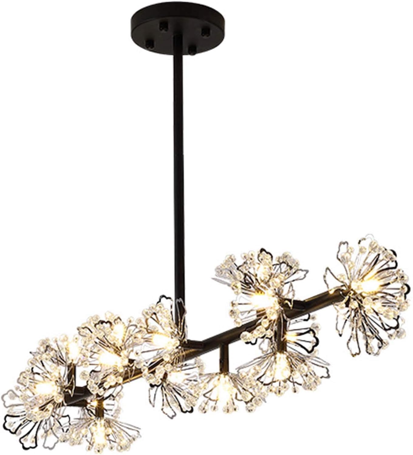 Lustre LED Vintage en Cristal style pissenlit et feu d'artifice pour salon et salle à manger