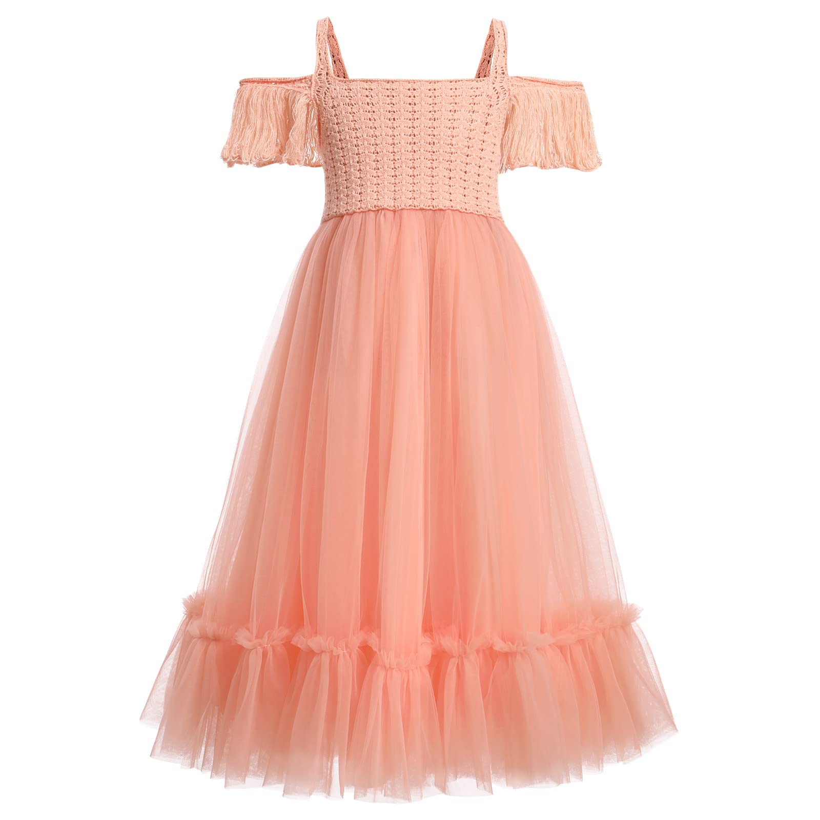 Robe de fête pour enfant confortable et sans manches rose - 7
