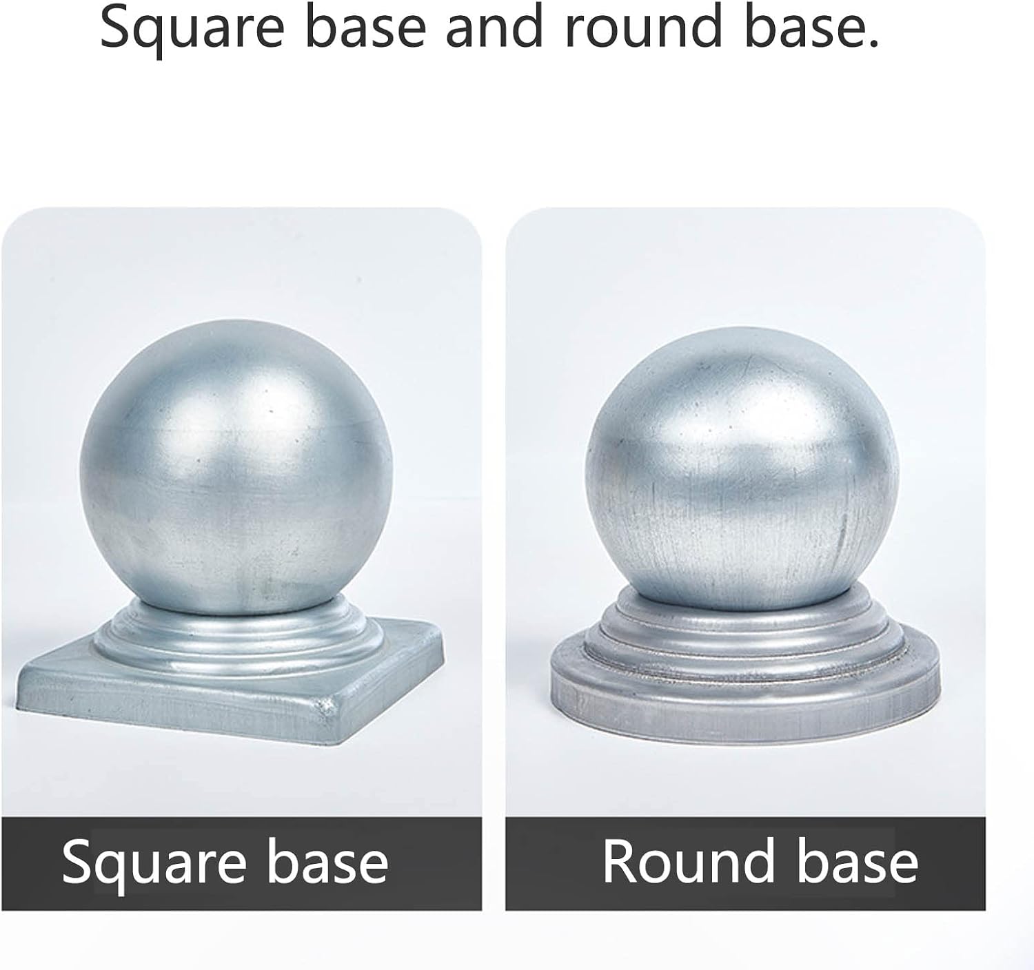 Post Cap Metal Fence Posts 10Pcs Post Decking Cap, Metal Fence Post Caps Galvanised Silver Fence Post Caps Galvanised Waterproof Metal Garden Decking Fence Ball Post Cap