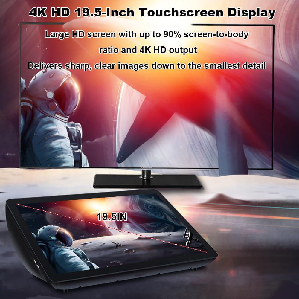 Macchina per Karaoke 5 in 1,con Schermo da 19,5"i,500G/1T/2T/3T/4T/6T,Richiesta di Brani Tramite App/Mobile/Voce,Tantissimi Brani/Film,Doppio Sistema,con Microfono,Altoparlante 6T