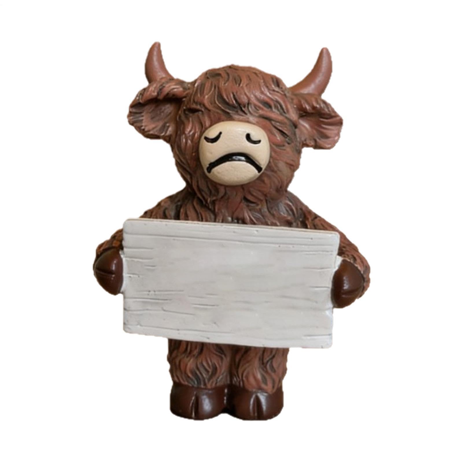 Figurine de vache rustique : mini décoration de bureau et table pour salon et maison