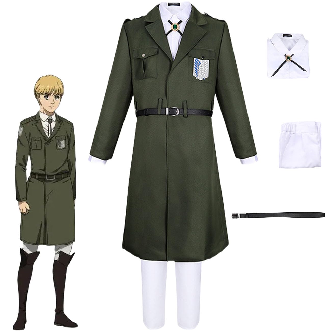 進撃の巨人 コスプレ衣装 M アルミン 進撃の巨人 調査兵団 アルミン・アルレルト 団服 コスプレ衣装