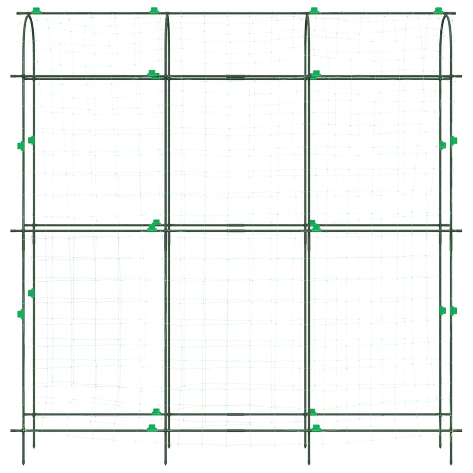 Gecheer Traliccio per Piante rampicanti, Struttura a U 181x31x182,5 cm in Acciaio con Rivestimento PE, Rete in PE e Clip in PP, per orto, Giardino e Coltivazione di UVA, Piselli, cetrioli e Rose