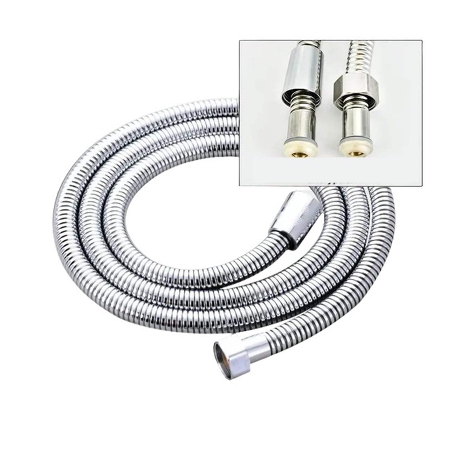 Stainless Steel Flexible Shower Hose, Stainless Steel Shower Head with Adjustable Low Pressure Spray, 1.5-3M Hose,Sliver/Black(Sliver,3.0M)