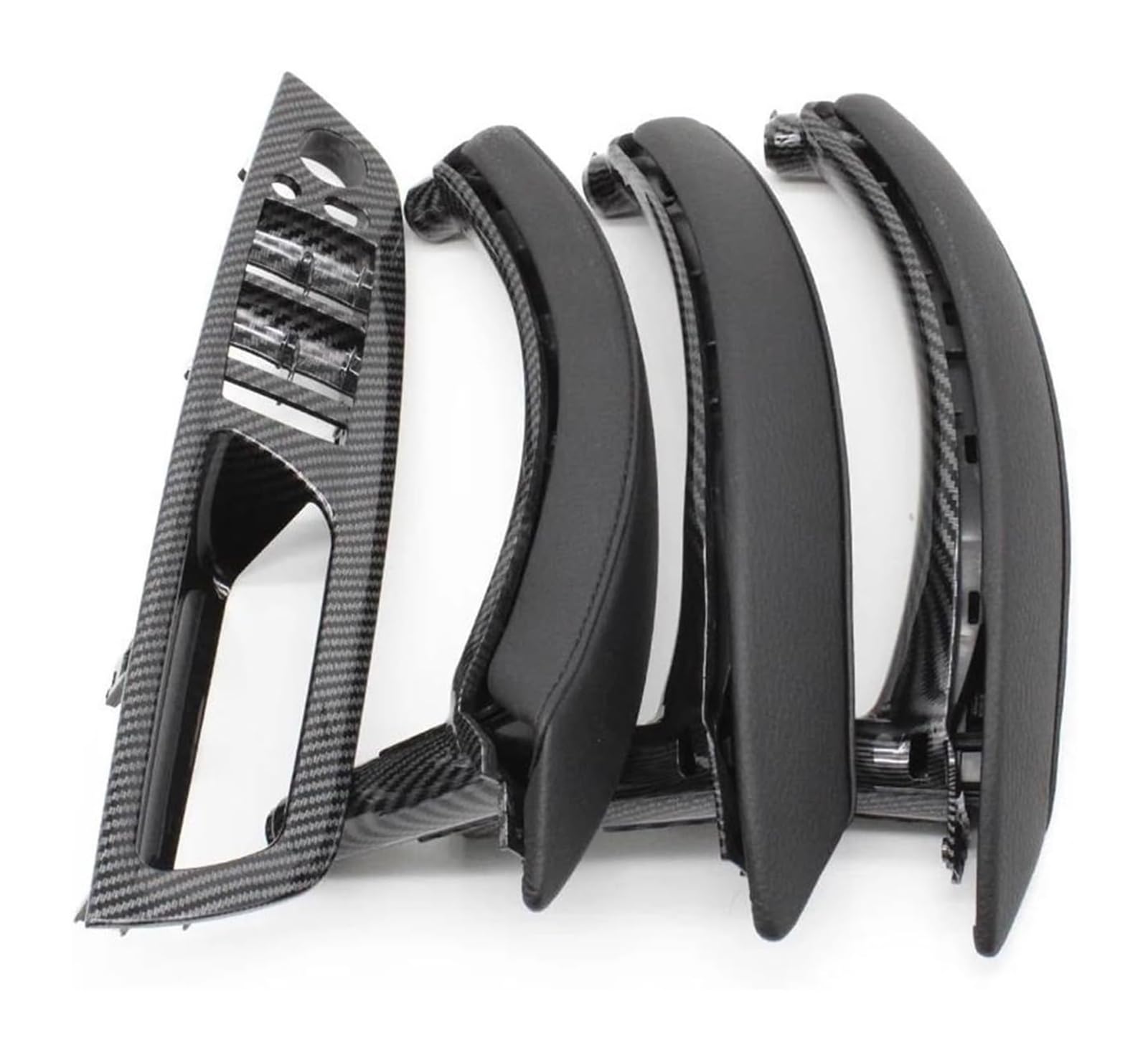 FANGZIQF Inner Door Pull Handles for BMW X5 X6 E70 E71 2007-2014 Interior Door 7PCS Set LHD RHD Window Switch Panel Pull Handle(Carbon,LHD)