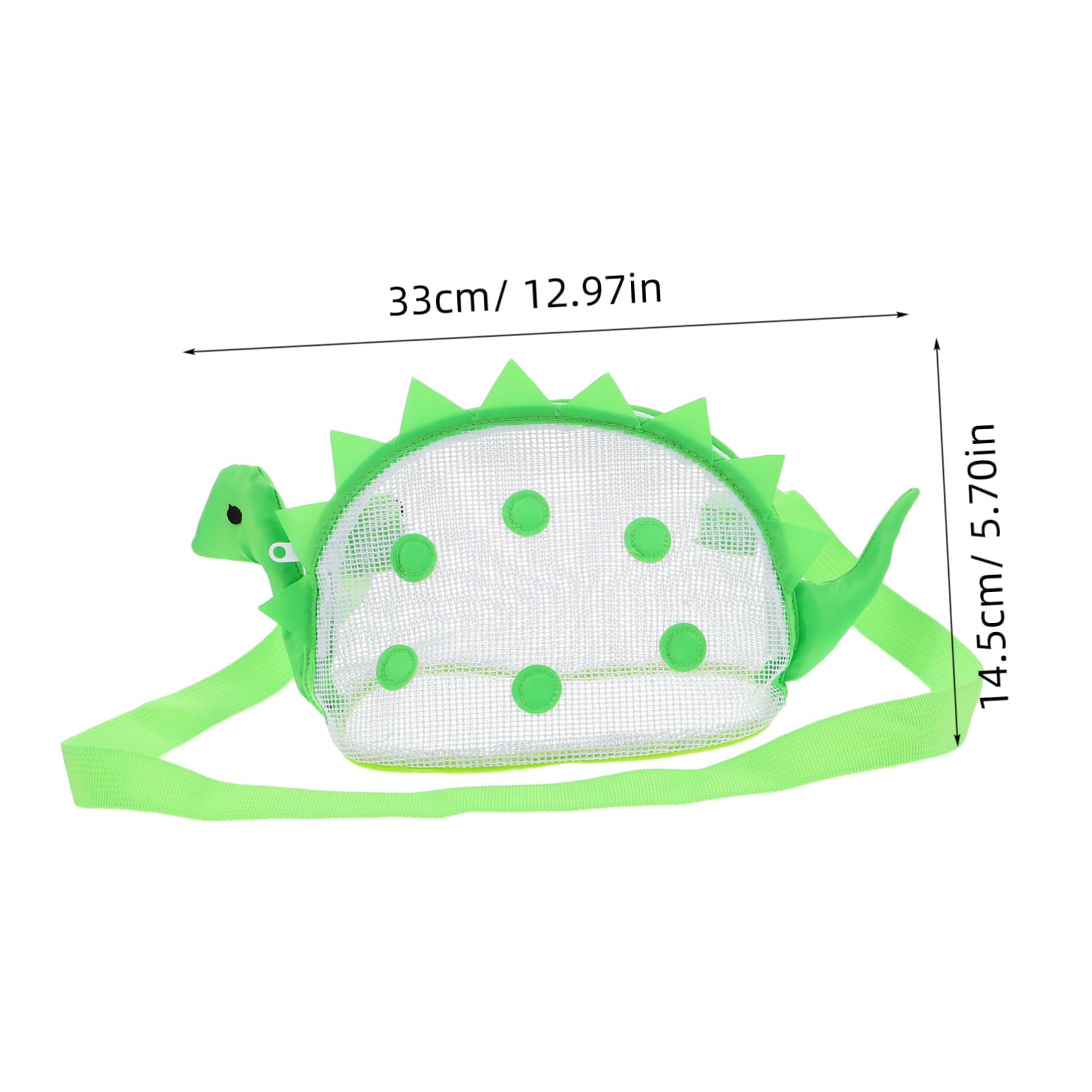 Ipetboom Portable Kids Beach Mesh Bag With Shoulder Straps Fun Dinosaur Design For Shell Collecting And Sand Toy Storage For Beach Park And Pool Activities